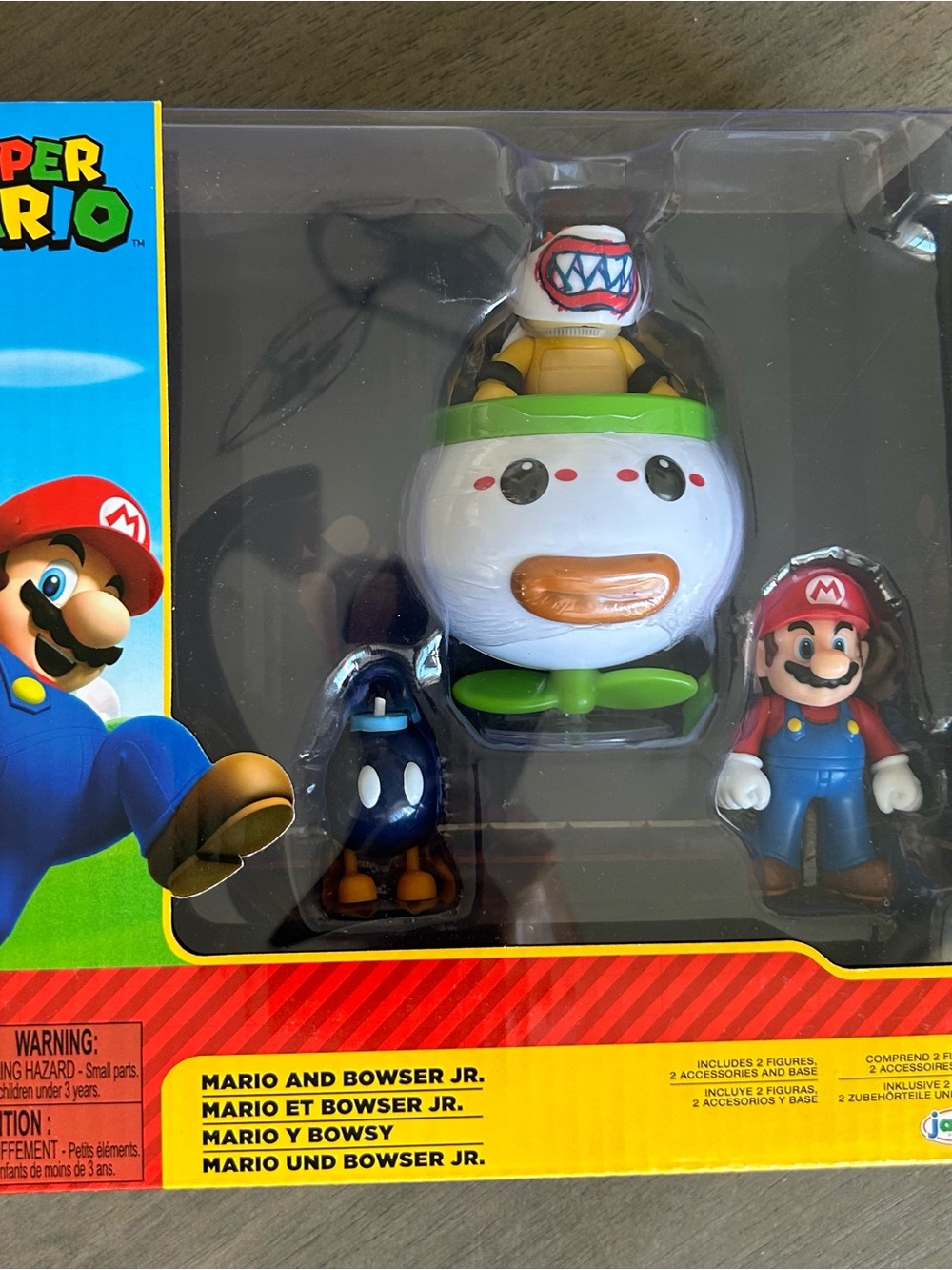 Nintendo Mario & Bowser Jr. Figure Set with White, Red, Green and Blue